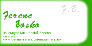 ferenc bosko business card